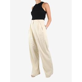 Autre Marque-Cream wide-leg trousers - size FR 36-Cream