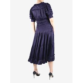 Ulla Johnson-Purple ruffled and gathered satin midi dress - size US 8-Purple