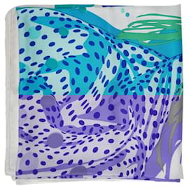 Hermès-Blue Hola Flamenca silk scarf-Blue