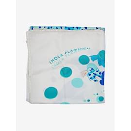 Hermès-Blue Hola Flamenca silk scarf-Blue