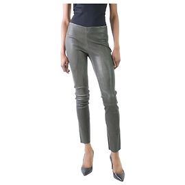 Drome Graue Slim-Fit-Hose aus Leder – Größe S Grau