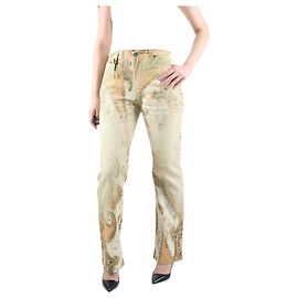 Roberto Cavalli Calça flare estampada verde - tamanho XS Verde