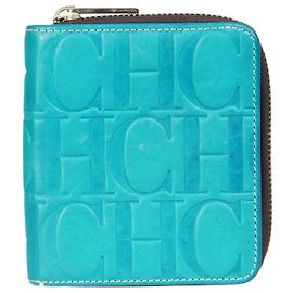 Carolina Herrera Blue branded monogram wallet Blue