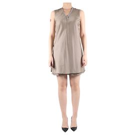 Brunello Cucinelli Vestido neutro sin mangas con escote en pico - talla S Otro
