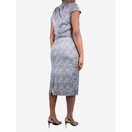 Autre Marque-Grau bedrucktes Kleid mit Gürtel – Größe US 10-Grau