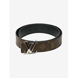 Louis Vuitton Monogram Monogram Eclipse LV initials Leather Belt - Size 34