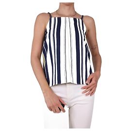Zeus + Dione Blue silk striped tank top - size FR 36 Blue