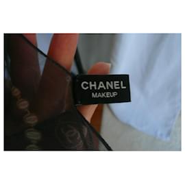 Chanel-CHANEL Lenço pequeno de chiffon de seda novo colecionador-Cinza