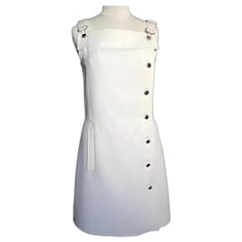Courreges-Courrèges-Kleid mit Trägern-Roh,Aus weiß