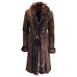 Ralph Lauren-Ralph Lauren Collection Brown Mid-Length Lamb Shearling Coat-Brown