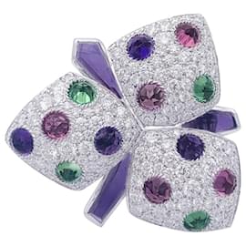 Cartier-Cartier ring, "Caress of Orchids", WHITE GOLD, diamants, colored stones.-Other