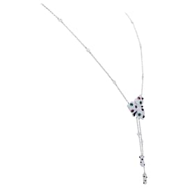 Cartier-Cartier necklace, "Orchid caresses", white gold and colored stones.-Other