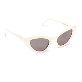 Yves Saint Laurent-Gafas de sol ojo de gato tintadas-Blanco