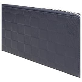 Louis Vuitton Zippy Navy Blue Damier Infini Leather Vertical