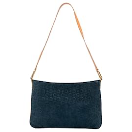 Céline-Celine Blue C Macadam Shoulder Bag-Blue,Navy blue