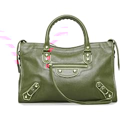 Balenciaga-Balenciaga Red Motocross Metallic Edge City S Bag-Red