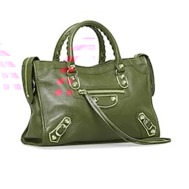 Balenciaga-Balenciaga Red Motocross Metallic Edge City S Bag-Red