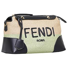 Fendi-Fendi Brown By The Way Satchel-Brown,Black,Beige