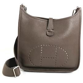 Gray Hermes Fourre Tout Pouch, Borsa a tracolla Hermes Evelyne modello  piccolo in pelle Epsom nera