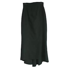 Chanel-CHANEL Long silk tulip skirt T36 very good condition-Black
