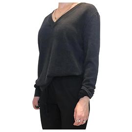 Maison Martin Margiela Pull col V en cachemire noir lavé - taille S Autre