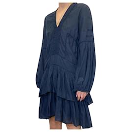 Ulla Johnson-Blue long-sleeved mini dress - size US 6-Blue
