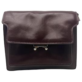 Trunk medium leather-trimmed raffia shoulder bag