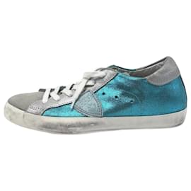 Philippe Model-Blue Splatter and glitter canvas trainers - size EU 38-Other