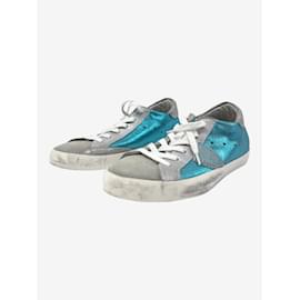 Philippe Model-Blue Splatter and glitter canvas trainers - size EU 38-Other