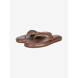 Autre Marque-Brown padded leather toe-post sandals- size EU 38-Brown