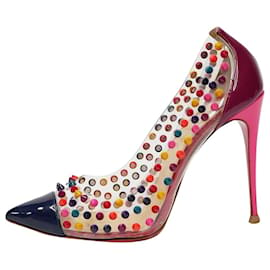 Christian Louboutin-Multicolur studded heels with pointed toe - size EU 38.5-Multiple colors