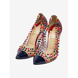 Christian Louboutin-Multicolur studded heels with pointed toe - size EU 38.5-Multiple colors
