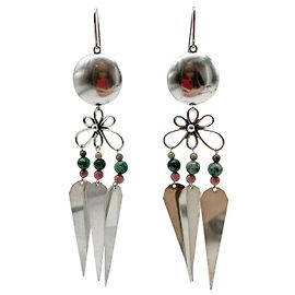 Isabel Marant Silver dangle earrings with bead details Other