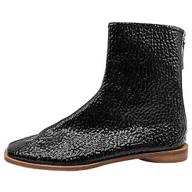 Acne Black Patent flat ankle boots - size EU 39 Other