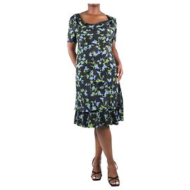 Altuzarra Schwarzes Kleid mit Blumenmuster – Größe UK 14 Schwarz