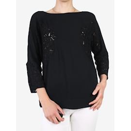 Autre Marque-Blusa negra de encaje floral - talla IT 40-Negro