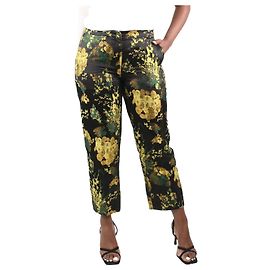 Dries Van Noten Schwarze Jacquard-Hose mit Blumenmuster – Größe FR 42 Schwarz