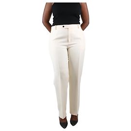 Christian Dior Cremefarbene Hose mit geradem Bein – Größe FR 46 Roh