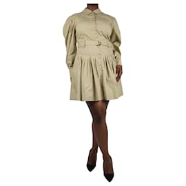 Ulla Johnson-Neutral puff-sleeved button-up dress with belt - size US 10-Other