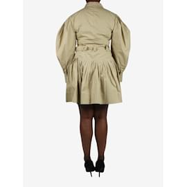 Ulla Johnson-Neutral puff-sleeved button-up dress with belt - size US 10-Other