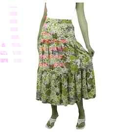 SéZane-Multicolour floral tiered midi skirt - size FR 36-Multiple colors