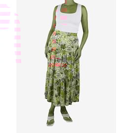 SéZane-Multicolour floral tiered midi skirt - size FR 36-Multiple colors