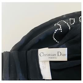 Christian Dior-Seiden Schals-Schwarz