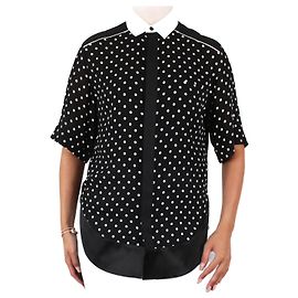 Haider Ackermann Camicia nera a maniche corte a pois - taglia FR 36 Nero
