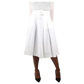 Loro Piana Jupe blanche ceinturée - taille IT 44 Blanc