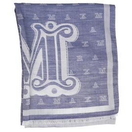 Max Mara Lenço monograma azul Azul