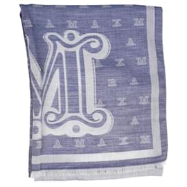Max Mara Blauer Monogrammschal Blau