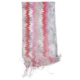 Missoni Cachecol bordado com babados e listras multicoloridas Multicor