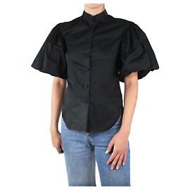 Khaite Schwarze Bluse mit Puffärmeln – Größe S Schwarz