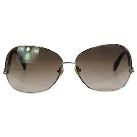 Diane Von Furstenberg Óculos de sol redondos com armação dourada Dourado
